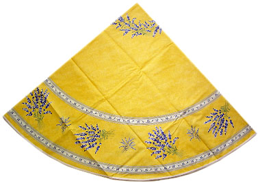 French Round Tablecloth Coated (lavender 2007. yellow)
